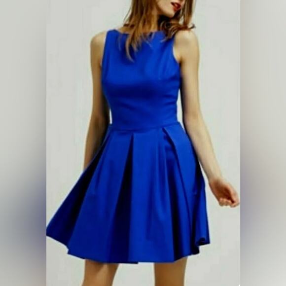 Polo Ralph Lauren Cobalt Blue Fit Flare Sleeveless Dress Size 10 - Picture 3 of 8